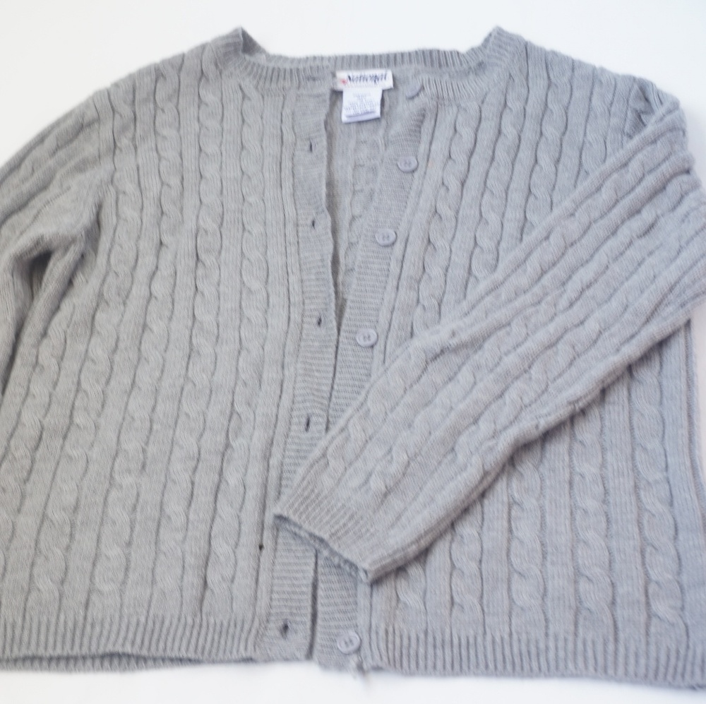 Grey Cable Knit Cardigan